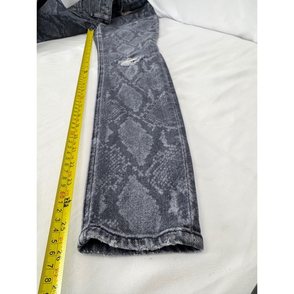 Rag & Bone Cate Mid-Rise Ankle Skinny Jeans Grey Snake Print Distressed 24 - Picture 9 of 12